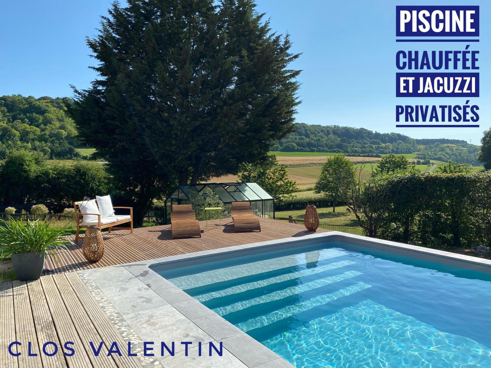 Gite Piscine Jacuzzi Privatises Clos Valentin Freulleville Ruang foto